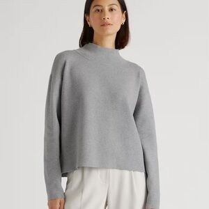 Quince Eco-Knit Milano Stitch Mock Neck Pullover Sweater